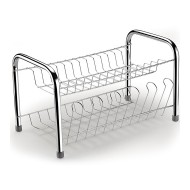 Escorredor 13 Lugares 43,2cm por 25,5cm Para Louça Berço Com Porta Copos Cromado